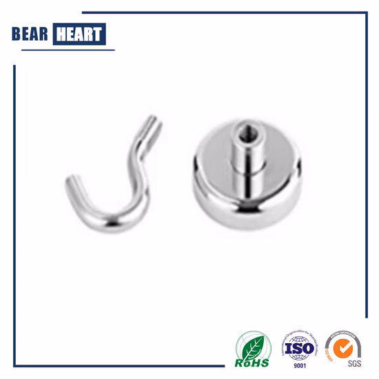 丈夫な NdFeB 磁気フック、丸いベースとキャビンとグリル用の強力な磁気フック付き
